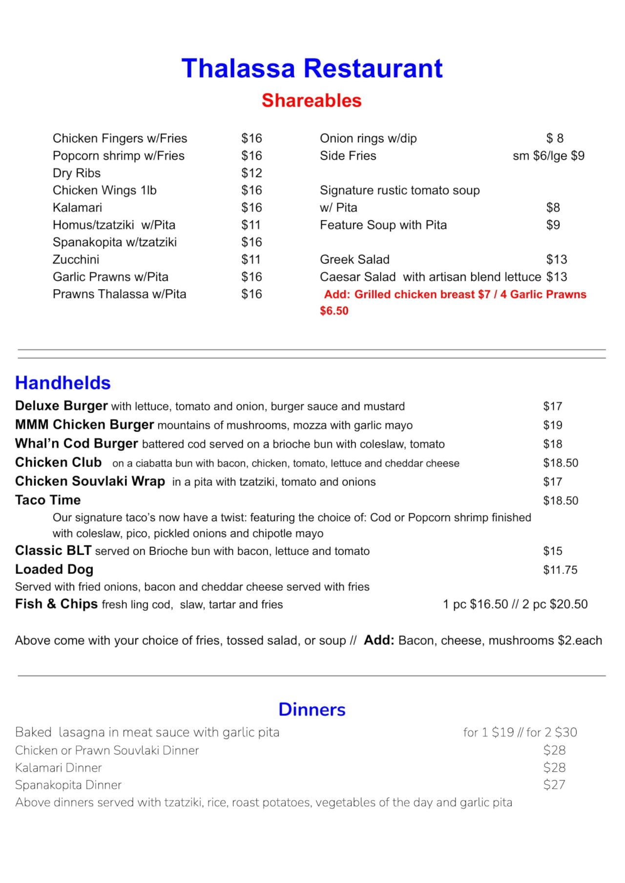 Thalassa Restaurant Qualicum Beach Golf